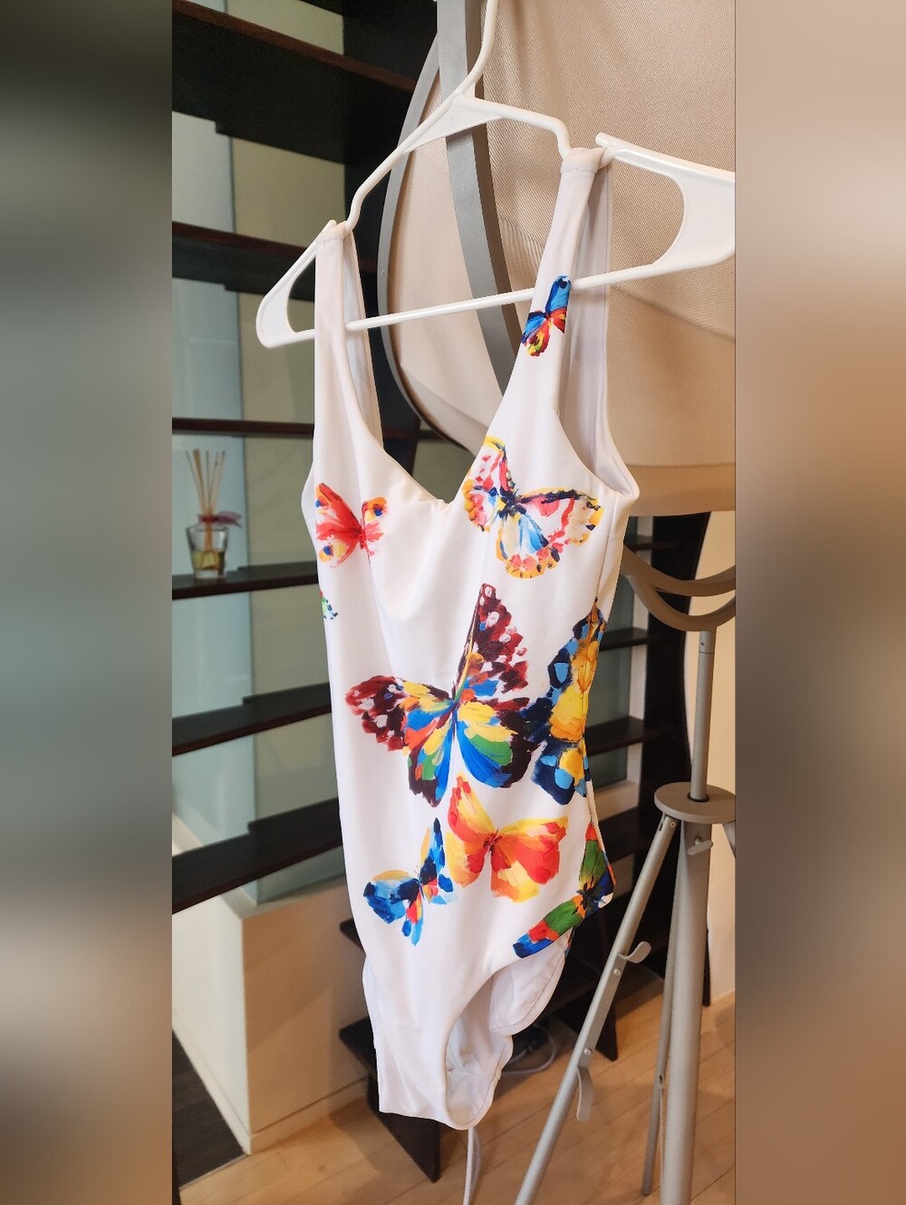 Onia Kelly White One-Piece Swimsuit with Multicolor Butterfly Print Size S - Picture 5 of 11